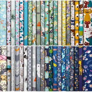 40 Pcs 10 x 10 Inches Cotton Fabric Bundle Squares Precut Fabric Squares Multi C